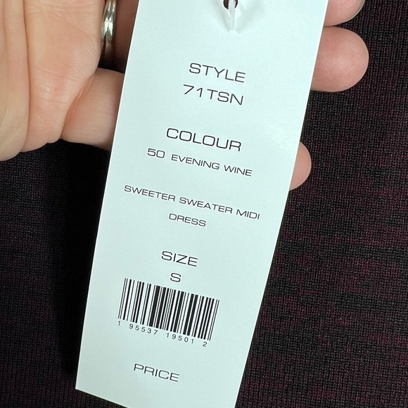 FRENCH CONNECTION Wine Color Long Sleeve Crewneck Midi Sweater Dress - Picture 10 of 10